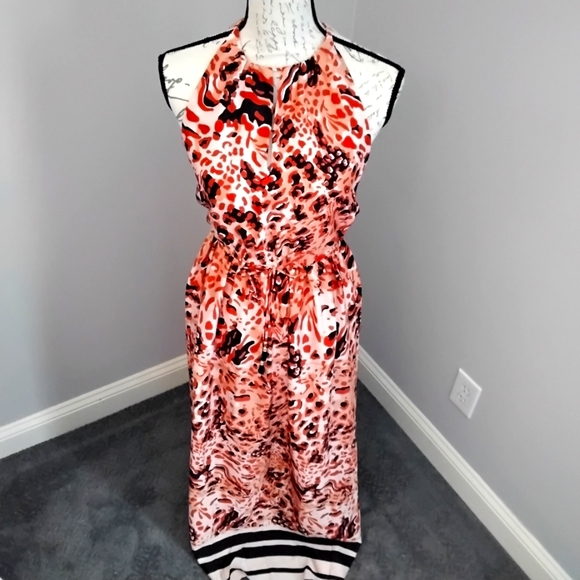H&M Orange/Red, Peach, Black & White Maxi Dress - 2 - Picture 3 of 8